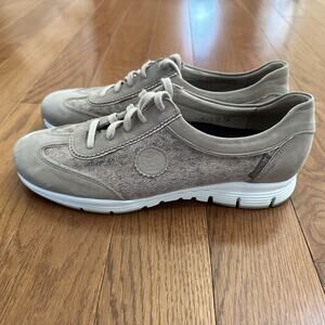 YAEL WOMEN SHOE SIZE 10 Taupe Animal Print Leather SNEAKER BY MEPHISTO